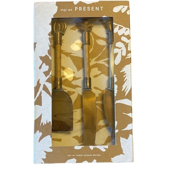 Anthropologie Set of Three Thicket Cheese Knives - Picture 3 of 6